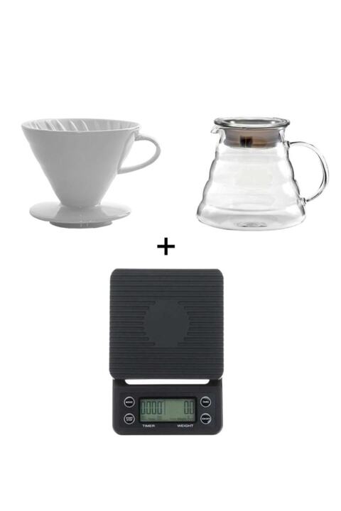 COLDBREWTREND Barista Drip Filter Coffee Plus Set (dripper+coffee Server+timer Scale)