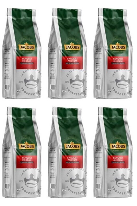 Jacobs Banquet Medium Espresso Beans Çekirdek Kahve 1000 gr X 6 Paket