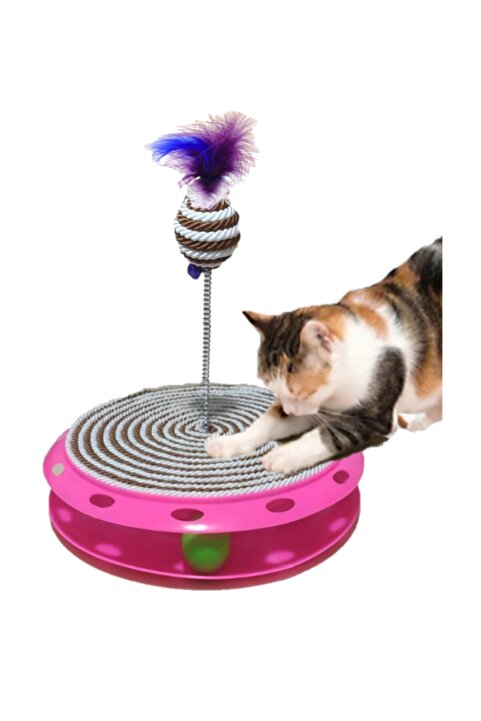 TİNEKE Tek Katlı Eğlenceli Kedi Oyuncağı Ve Tırmalama ( Kahverengi Ve Beyaz )