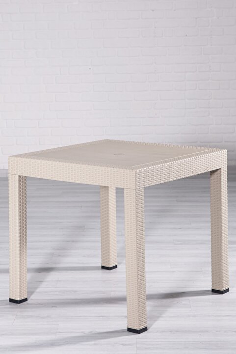 SANDALİE Rattan 80x80 Camsız Cappucino Masa - Bahçe&balkon&teras