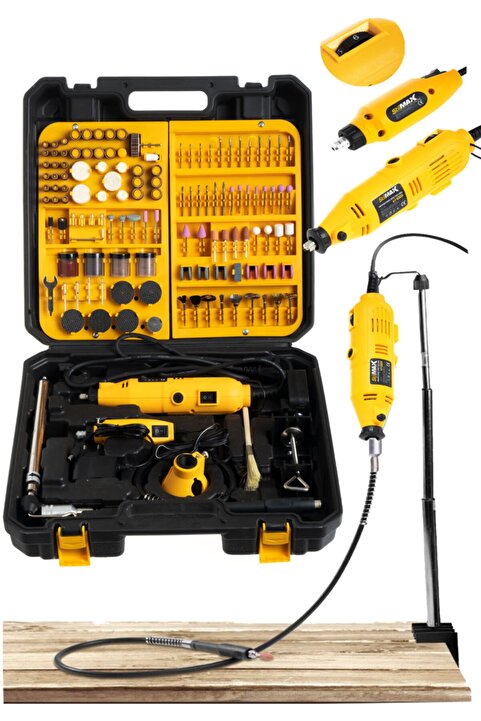 stilmax Italy Super550 462 Parça 500w Devir Ayarlı Çift Adet Gravür Oyma Makinesi Dremel Taşlama Zımpara Set