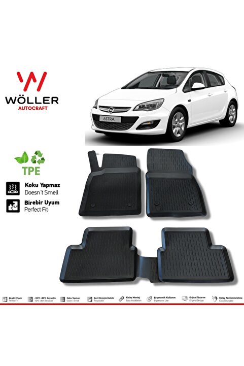 Wöller Opel Astra J Paspas 2010 2020 Arası Sedan Ve Hatchback Uyumlu 3d Havuzlu Paspas