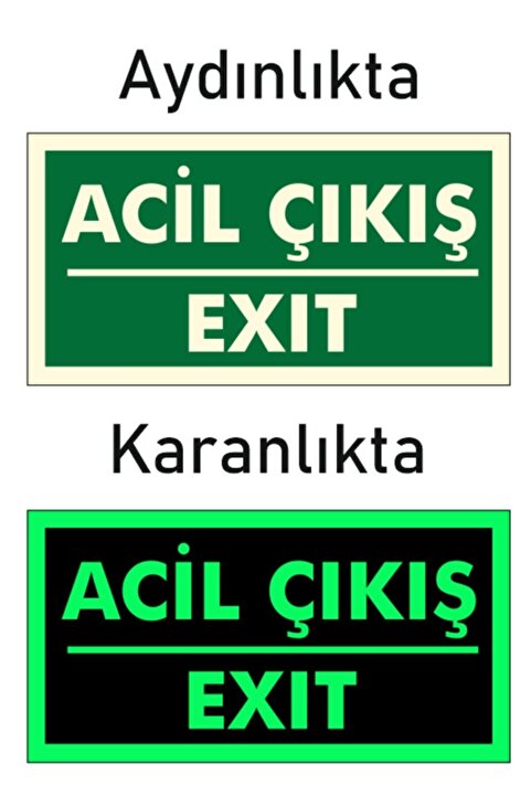 ERGÜNDOĞDU Fotolümen Fosforlu Acil Çıkış/exıt Yön Levhası
