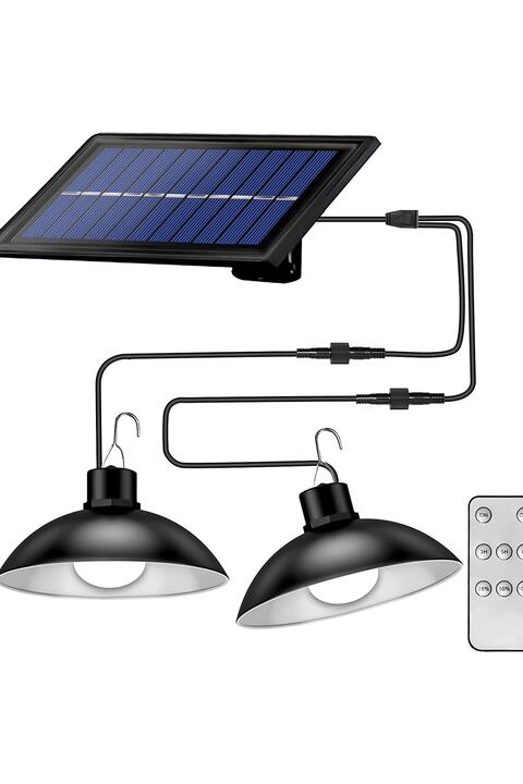 gaman Güneş Enerjili Kumandalı Işığı Kısılabilir Çift Başlıklı Iç Veya Dış Mekan Sarkıt Solar Led Lamba