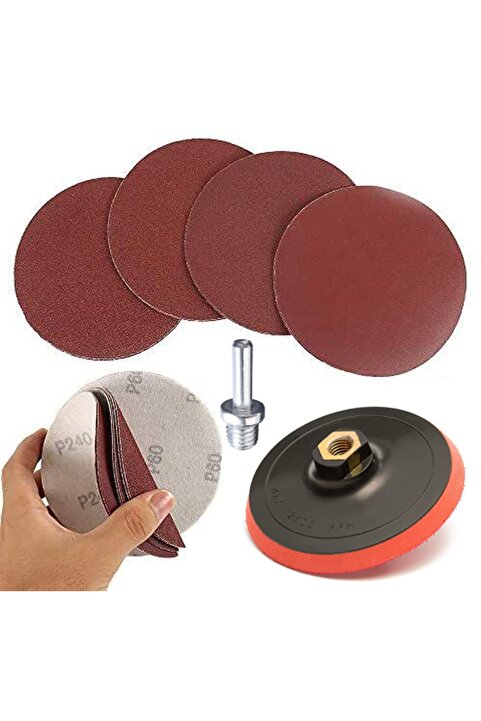 Genel Markalar Cırt Zımpara Seti + Matkap Aparatı 115 mm (14 Parça)