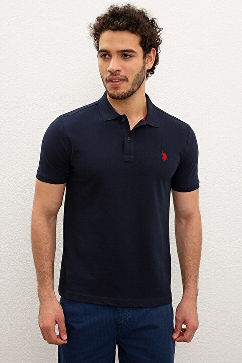 U.S. Polo Assn. Erkek Lacivert Polo Yaka T-shirt Basic