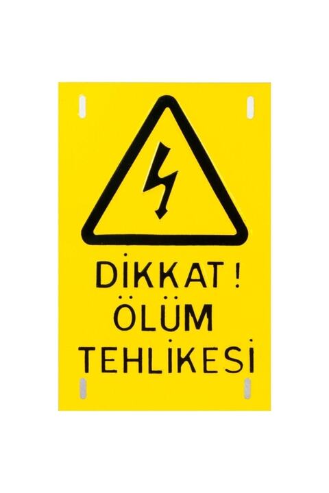 yapıtaşı Dikkat Ölüm Tehlikesi Levhası/ Ikaz Levhsaı 0.35mm Alüminyum 15x22cm