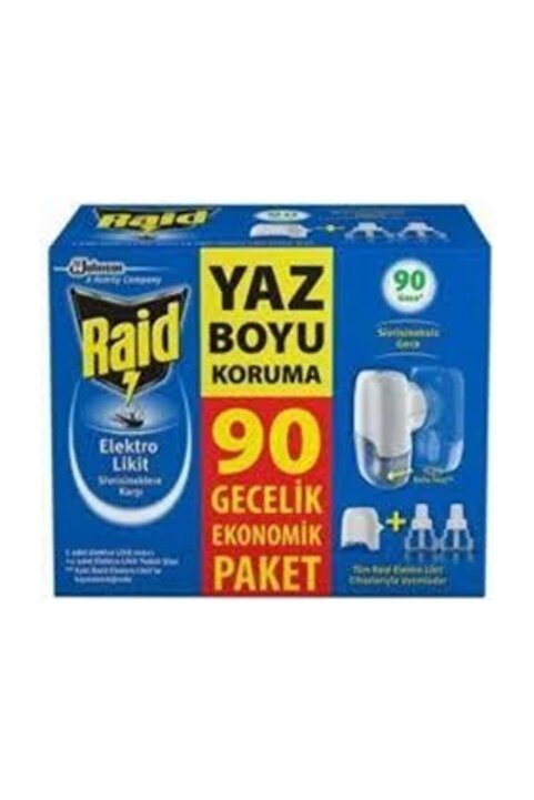 Raid Elektro Likit Cihaz 2 Yedek Ekonomik Paket 90 Gece