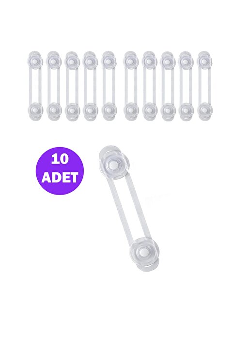İdeal Baby 10 Adet Uzun Çok Amaçlı Dolap Çekmece Beyaz Eşya Bebek Ve Çocuk Güvenlik Kilidi