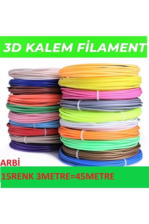 Genel Markalar Filament 3d Kalem Yazıcı Için 15renk 3metre= 45metre