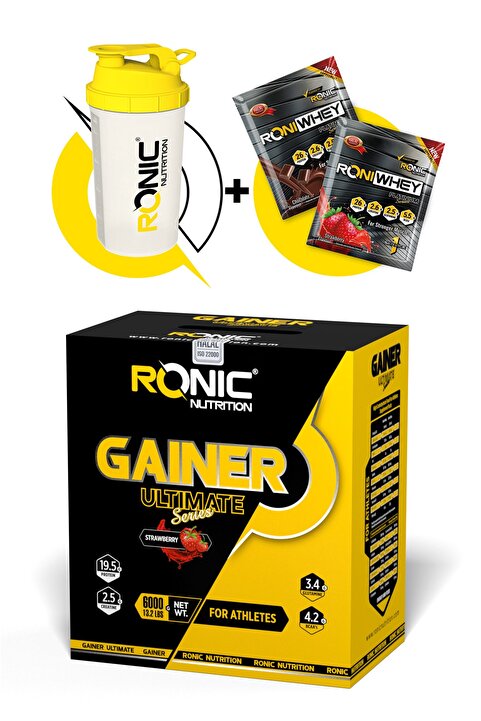 Ronic Nutrition Gainer Mass Ultimate 6000 G Kilo Almaya Yardımcı Karbonhidrat Tozu (ÇİLEK AROMALI)