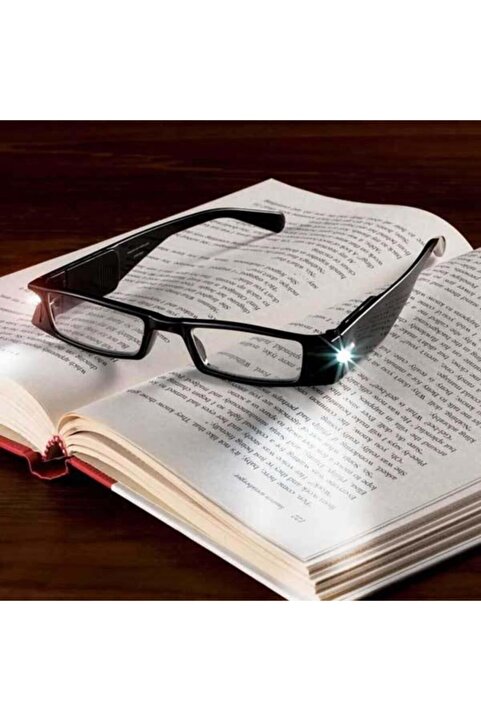 Genel Markalar Led Işıklı Pratik Camsız Kitap Aydınlatma Gözlüğü Okuma Lambası