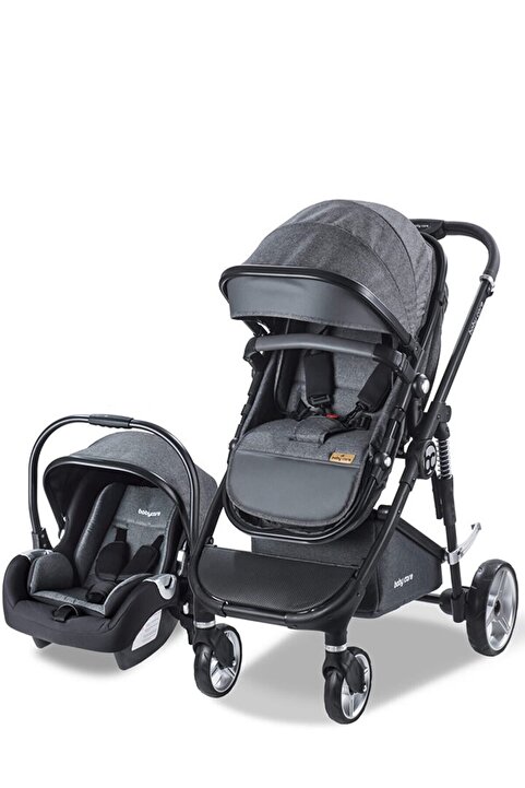 Baby Care Bc 420 Colarado Cross - Travel Pusetli Amortisörlü Bebek Arabası - Gri