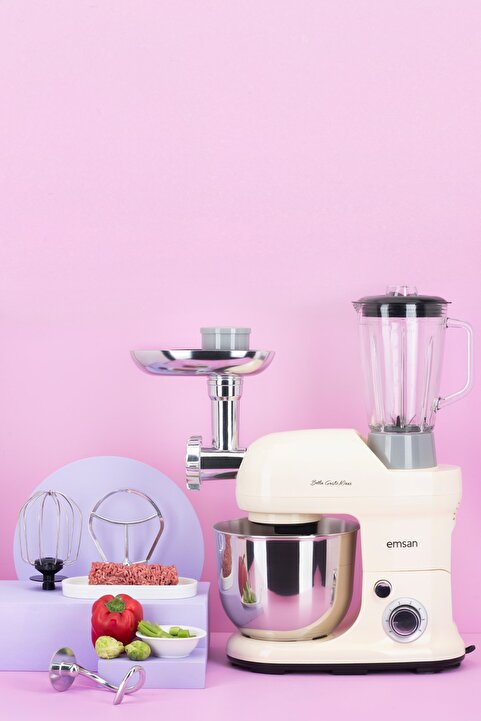 Emsan Bella Gusto Maxi Krem Stand Mikser Mutfak Şefi 1300W 5 Lt