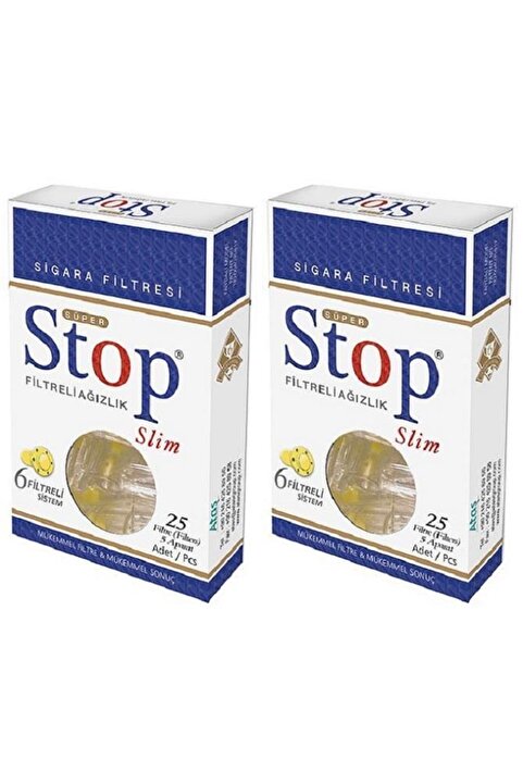 MedikalSağlık Stop Slim Filtreli Ağızlık Ince Filtresi 25 Li X 2 Paket