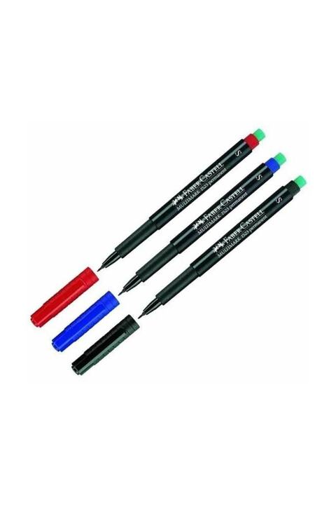 Faber Castell Multimark Permanent Asetat Kalemi 0.4 (s) 3 Renk