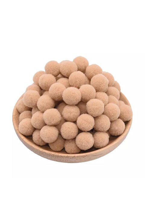Yumuşakkeçe Peluş Ponpon 2 Cm 100 Adet Kapiçino