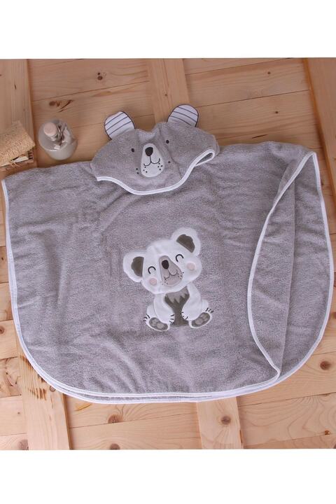 Baveno %100 Pamuk Yuvarlak Koala Çocuk Banyo&plaj Panço Havlu