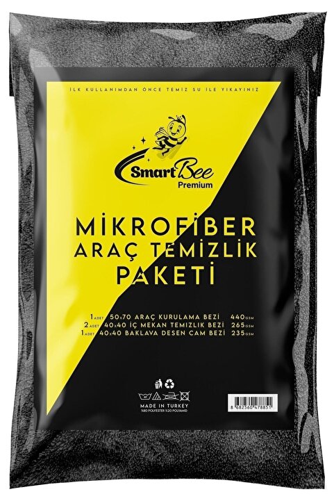 SmartBee Premium Mikrofiber Araç Temizlik Paketi