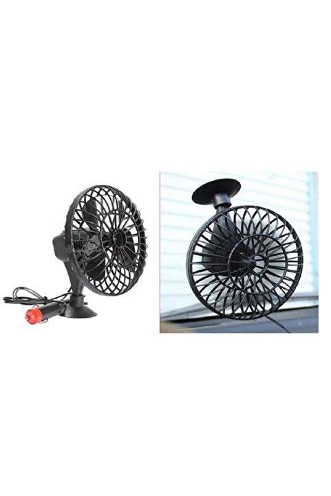 PMX Araç Içi Vantuzlu 12v 5" Inc Oto Vantilatör Çakmaklık Tan Çalışan