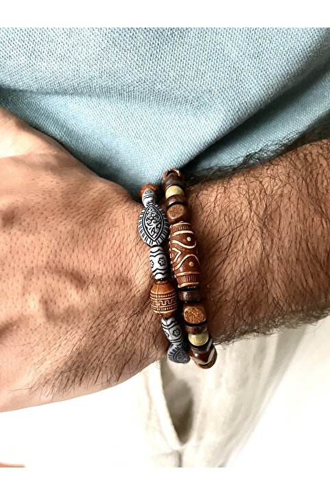 Padore Accessory Erkek - Elegant > %100 Massive Ahşap 2'li Çok Şık Padore Bileklik | Handmade