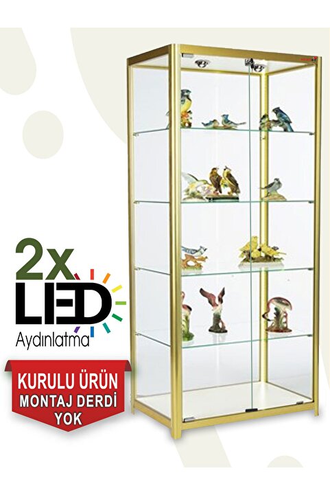 TEDA Camlı Vitrin - Camlı Dolap - Camlı Koleksiyon Vitrini - Teşhir Vitrini 175x70x30