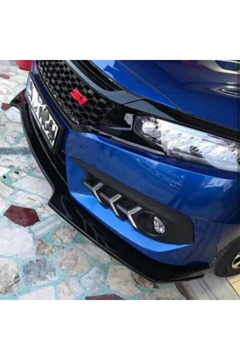 Genel Markalar Honda Civic Fc5 Ön Tampon Altı Lip 3 Parça Abs Plastik Piano Blac