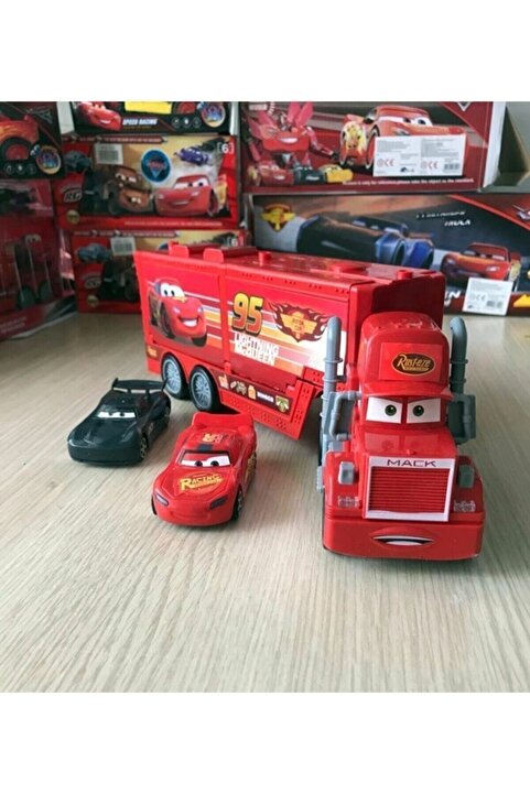 Genel Markalar Cars Şimşek Mcqueen Oyuncak Mc Tır Kapakları Açılabilen 2 Arabalı Sn 1022995