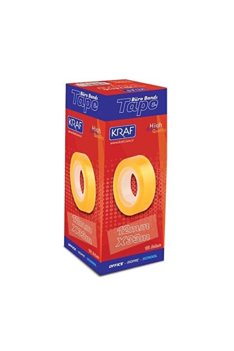 KRAF Selobant Büro Bandı 12mm X 33mt 12'li Paket