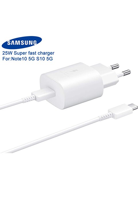 Samsung S22+ Ultra S21 Ultra Usb-c 25w Orjinal Hızlı Şarj Aleti Ep-ta800xbegww Beyaz