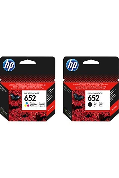 HP 652 F6v24a / F6v25a Orjinal Siyah Ve Renkli Avantaj Paket Kartuş / Deskjet Ink Advantage 3835