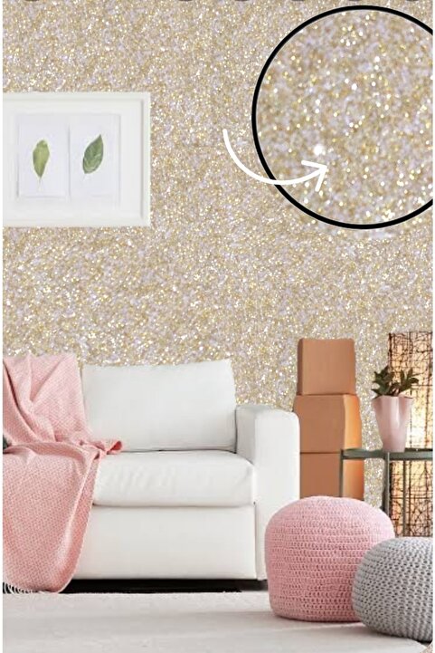 İZOJEL Organik Ipek Dekoratif Yalıtım Sıvası- Parlak Gold - Izo-026 - 4 M2 - Ses & Isı & Nem Yalıtımı