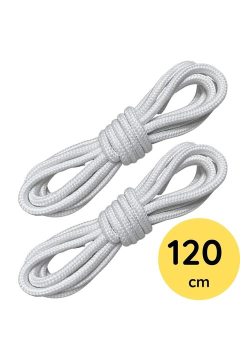 Foottab 120 Cm Beyaz Yuvarlak Bot Bağcığı, Fitilli Dayanıklı Sağlam Bağcık, Ayakkabı Bağcığı Bağı Ipi