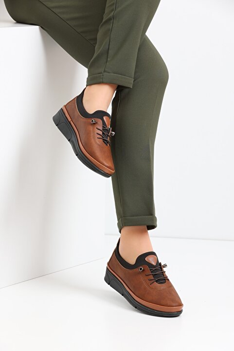 KAOF SHOES Kadın Taba Klasik Ayakkabı Ortopedik Anne Ayakkabısı Anne Babet Ayakkabı Anne Kadın Günlük Ayakkabı