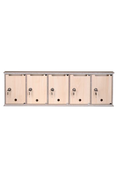 SELENA Ahşap Kilitli Posta Kutusu Büyük - Akça 5li