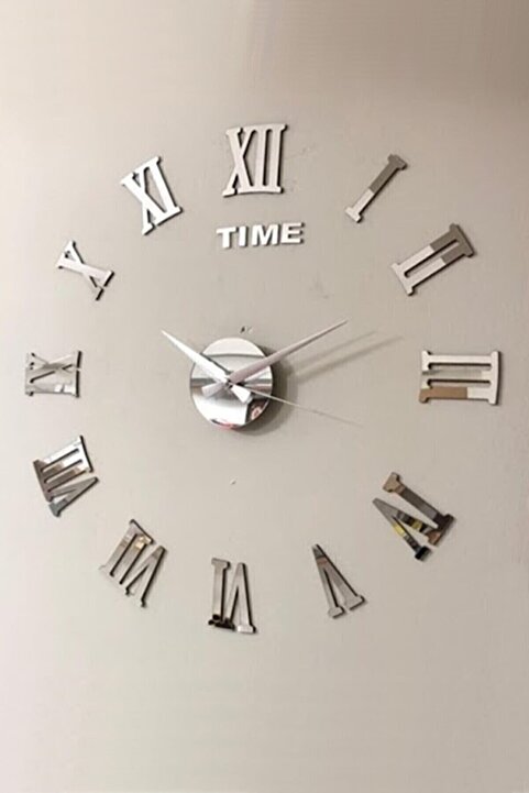 Wooden Factory Time Collection 3d Roma Rakamlı Duvar Saati (GÜMÜŞ)