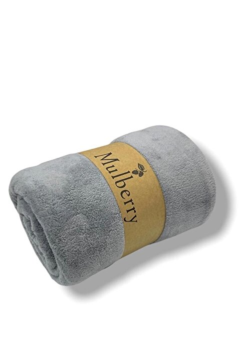 Mulberry Wellsoft Battaniye Televizyon Battaniyesi Peluş Polar Battaniye Tek Kişilik 170*230-gri