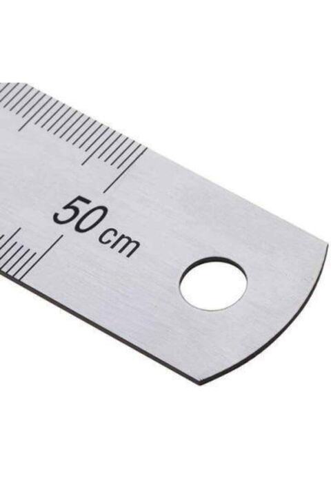 KRAF Çelik Cetvel 50 Cm Inch Ölçülü 550g
