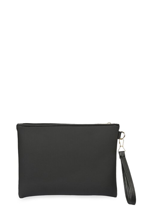 Bagfoni Siyah Düz El Askılı Portföy Clutch Çanta