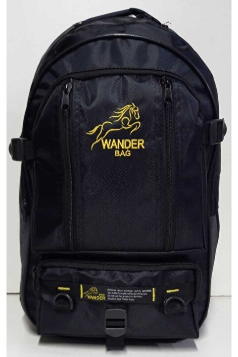 Genel Markalar 55 Litre Körüksüz Çok Gözlü Okul-kampçı-seyahat-dağcı-outdoor Sırt Çantası Wander Siyah