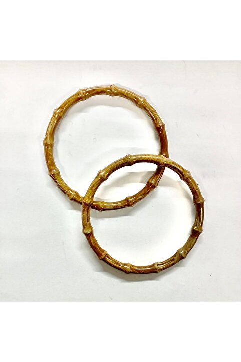 aladepo Plastik Ahşap Bambu Görünümlü Halka Model Çanta Sapı (kulp) 03