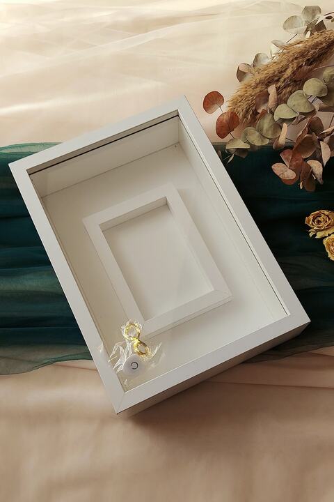 Verda Çerçeve 25x35 Cm Beyaz Fotoğraf Alanlı Model Tasarım Gül Kutusu Anı Çerçevesi! Isimsiz Ledli!