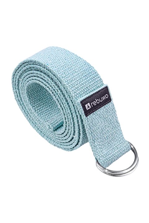 Rebuwo Su Yeşili Yoga Kemeri, Doğal Pamuk 184 Cm,yoga Ve Pilates Için Ideal, Aqua Green Cotton Yoga Strap