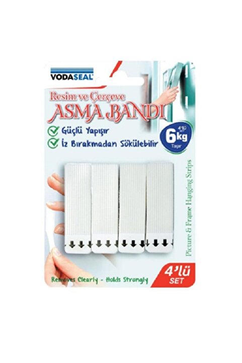 Vodaseal Resim Çerçeve Asma Bandı (6KG TAŞIR IZ BIRAKMAZ) 4lü