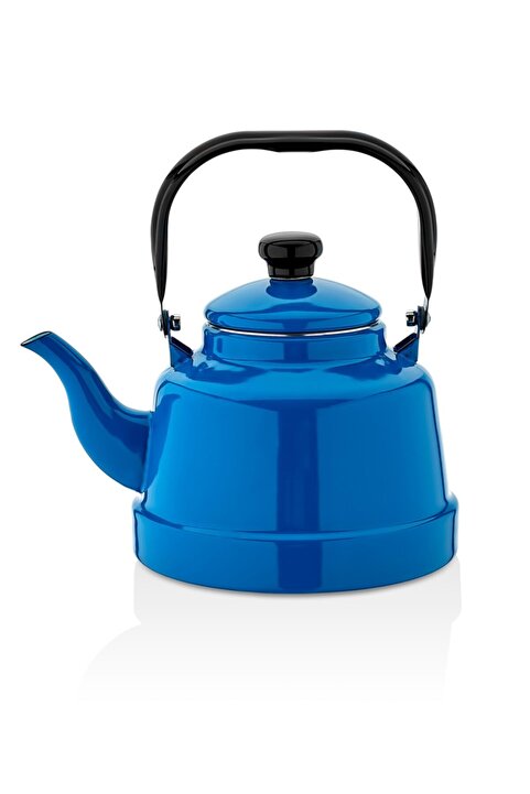 Ebru Metal Emaye Tekli Nostaljık Mavi Çaydanlık 2,5 Litre