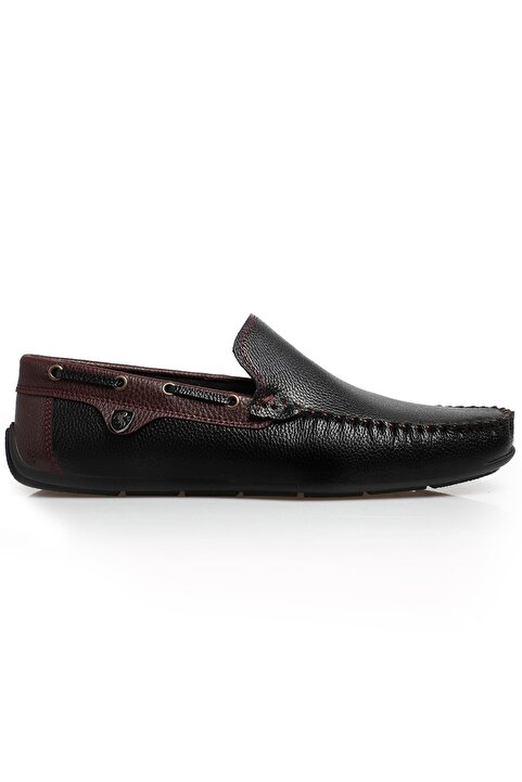 zincirport Erkek Siyah Bordo Rog Loafer Ayakkabı