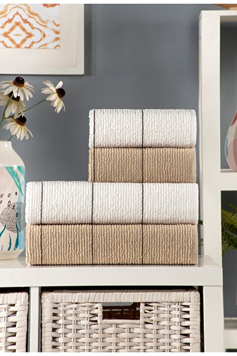 eumenia Sahara 50 X 85 – 70 X140 Cm 4'lü Banyo Havlu Seti | Bej-krem Vtxmk107