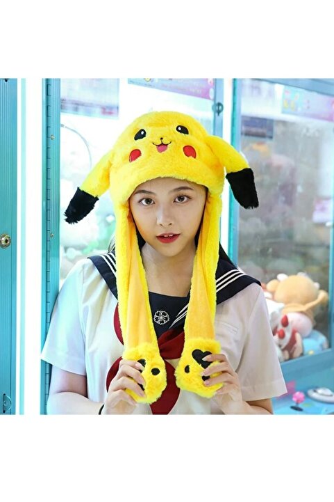 Retoys Pokemon Kulakları Kalkan Hareketli Led Işıklı Şapka 50cm
