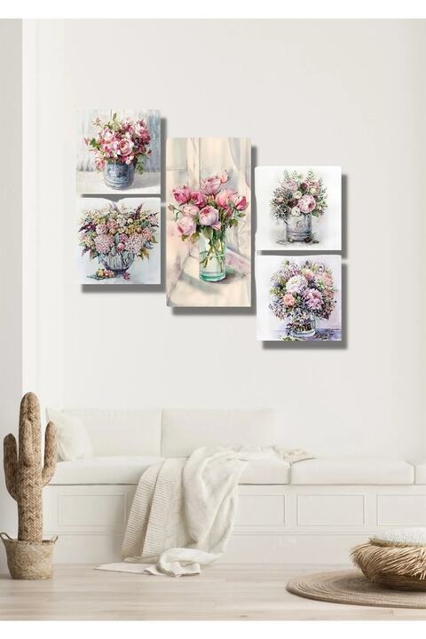 Cadran Collage Style 5 Parçalı Mdf Tablo Atf305