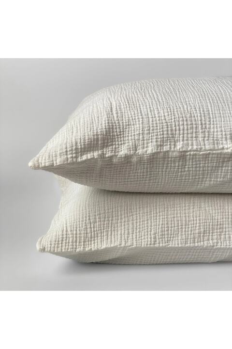 Anne Sesi Multi Müslin 2'li Yastık Kılıfı %100 Organik Pamuk , 50x70 Cm (KIRIK BEYAZ)